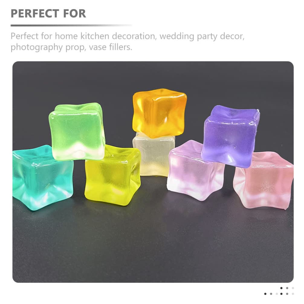 Didiseaon 30pcs Accessories cobblestone artificial filler colored fake ice cubes gravel glowing ice cube jewelry glow in the dark rocks filling colorful decor decorate pretend spread props