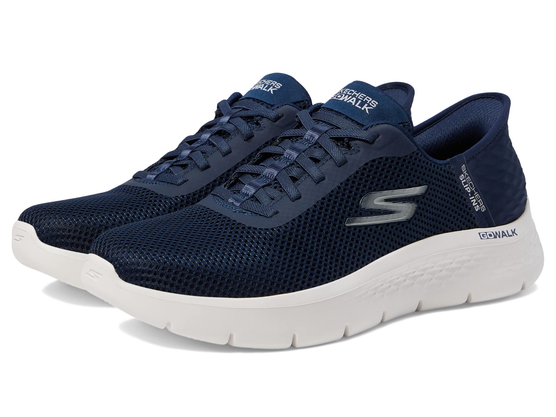 Skechers Women's Hands Free Slip-Ins Go Walk Flex-Grand Entrance Sneaker, Navy/White, 8.5