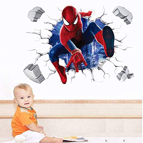 FANG LIAN Cartoon Wall Decals for Kids Room Wall Decor DIY Removable Superhero Wall Stickers for Boys Bedroom Living Room Children Themed Room Party Decoration (Size 24 x 16 inch)