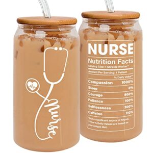 nurse gifts for women - gifts for nurses, nurse appreciation gifts - nurses week gifts - nursing gifts, new nurses gifts, nursing graduation gifts - rn gifts for nurses women - 16 oz can glass