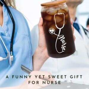 Nurse Gifts for Women - Gifts for Nurses, Nurse Appreciation Gifts - Nurses Week Gifts - Nursing Gifts, New Nurses Gifts, Nursing Graduation Gifts - RN Gifts for Nurses Women - 16 Oz Can Glass