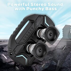 BUGANI Bluetooth Speakers, Party Plus Wireless Portable Speaker with 60W Big Power Dual Pairing True Wireless Stereo Sound, 30H Playtime, Support TF/AUX/USB, Suitable for Party, Outdoor Speaker