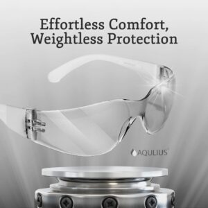 Aqulius 24 Pack of Safety Glasses (Clear Band Protective Goggles) Anti Fog Clear Glasses. Nurses, Construction, Labs, Shooting Glasses Men Women