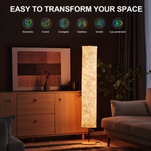Soft Light Floor Lamp,60" Simple Design Morden Slim RGB 16 Color Changing LED Tyvek Fabric Shade Dimmable Remote Control Standing Lamp for Living Room Bedroom Game Room (60inch-RGB Remote)