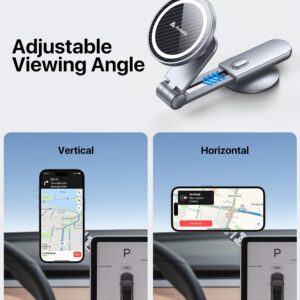 andobil Tesla Phone Mount for Model 3 Model Y [Powerful Magnet, No Residue Adhesive] Stable Tesla Magsafe Phone Holder, Tesla Model 3 Accessories, Tesla Model Y Accessories 2024, Fits for iPhone & All