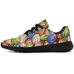 lodaden Easter Shoes Men's Women's Adult Tennis Walking Sneakers Colorful Easter Eggs Print Shoes Gifts for Girls Boys,US Size 13 Women/11 Men