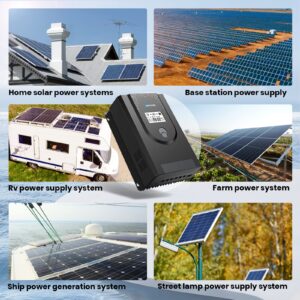 Sunthysis 50A 12V/24V Auto MPPT Solar Charge Controller, Max Input 100V 650W/1300W, LCD Display, APP Monitoring Setting, Solar Panel Regulator for AGM Gel Sealed Flooded, Lithium Battery (Bluetooth)