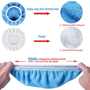 SIQUK 16 Pieces 7 Inch Buffing Pads Foam Polishing Pad Kit Polisher Pads Bonnets Wax Buffer Polish Pads Car Buffer Attachment for Drill