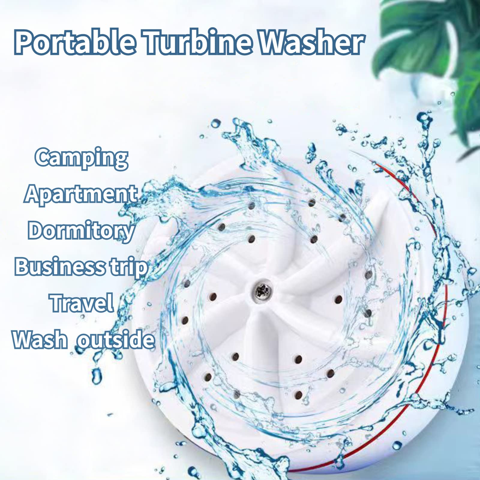 Mini Washing Machine Portable Washer College Rooms Travel Home Apartment Laundry Small Turbine Washer with USB Business Trip Sink RV Trailer Truck Dormitory Dorm Bucket(watts, 80)