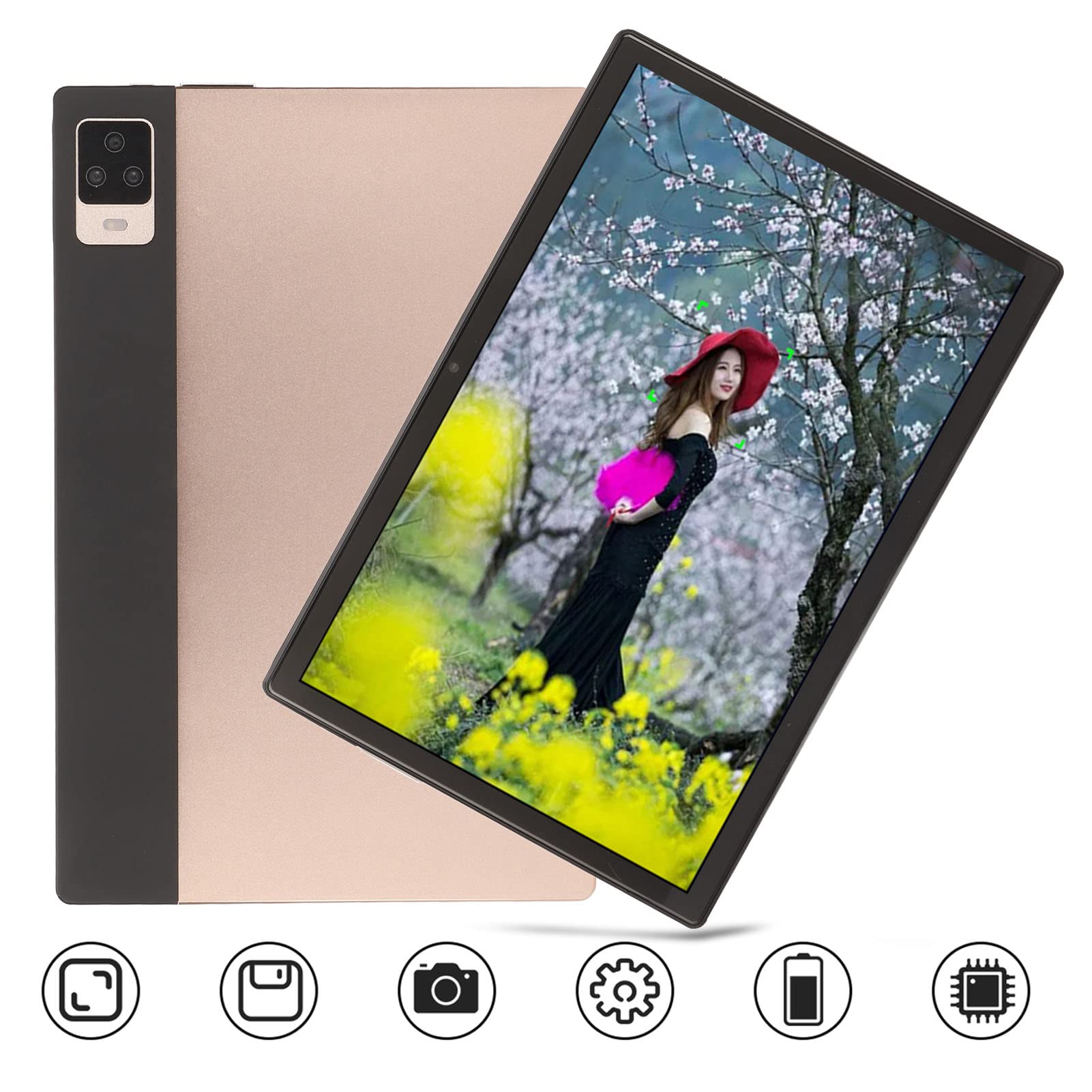 Pomya Tablet PC Android12 10 Inch, 8GB RAM 256GB ROM 128G Expand, 4G LTE Cellular Tablet with 8 Core CPU 5G WiFi, 7000mAh Fast Charging, Dual Speaker Dual Camera SIM Card Slots