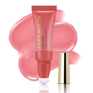 lsxia liquid blush makeup wand, cream liquid blush with cushion applicator for cheeks tint, natural-looking, glow dewy finish, weightless blendable liquid blush stick | #106 elegant-soft pink