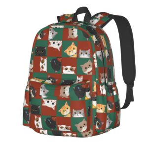 shoggoth cat backpack 17 inch cute cats print casual daypack lightweight women's laptop backpack campus travel bag for women man hiking