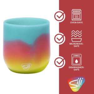 Silipint: Silicone 12oz Stemless Wine Glasses: 2 Pack Aurora - Reusable Flexible & Unbreakable Cups, Sustainable, Hot/Cold Drinks