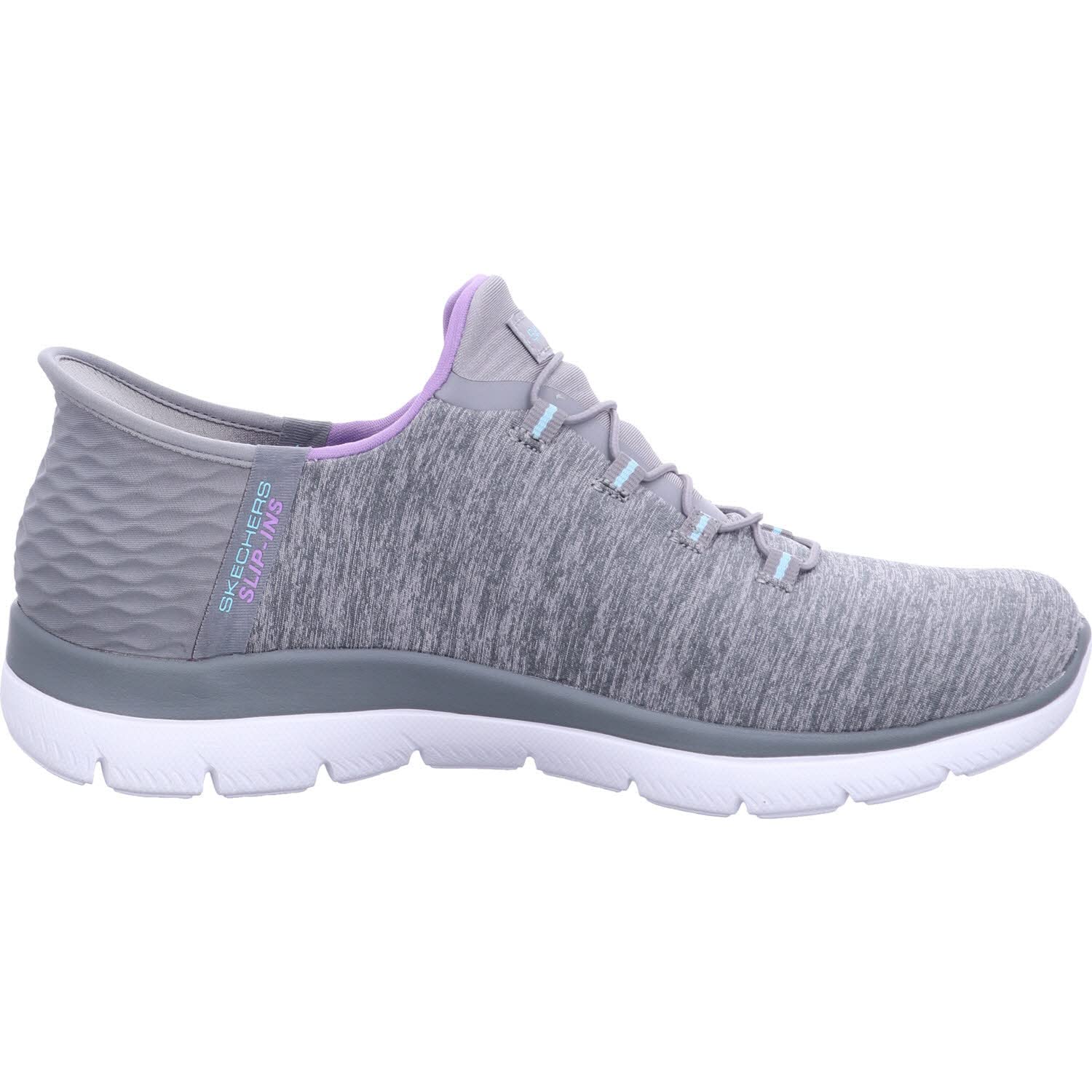 Skechers Women's Hands Free Slip Ins Summits Dazzling Haze Sneaker, Grey Mint, 8.5 Wide