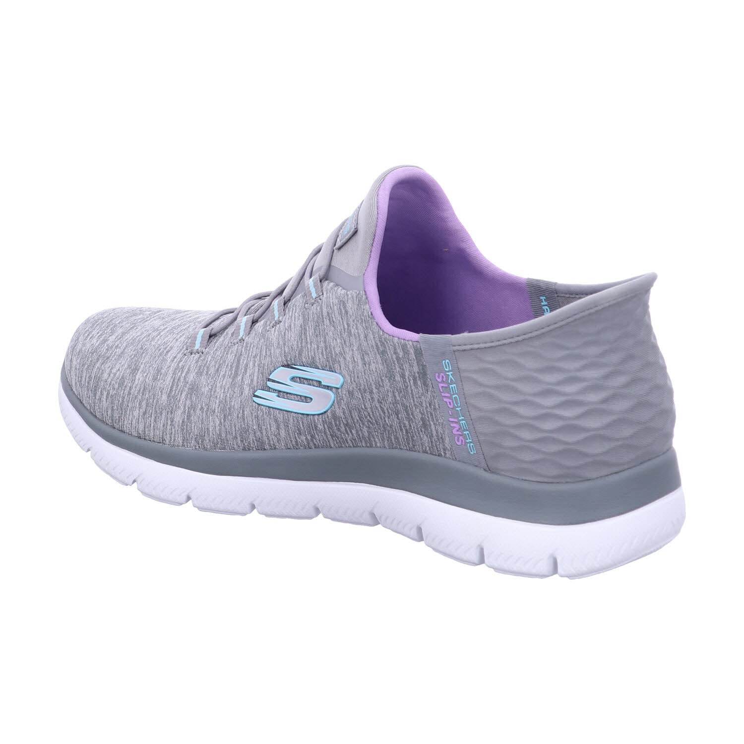 Skechers Women's Hands Free Slip Ins Summits Dazzling Haze Sneaker, Grey Mint, 8.5 Wide