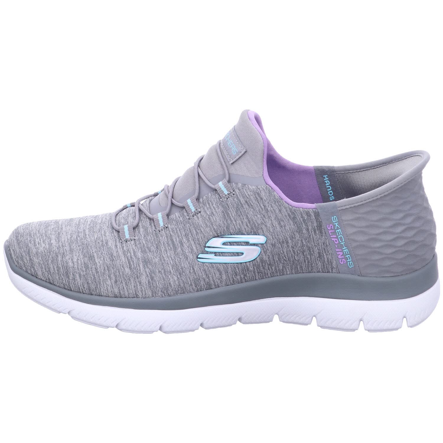 Skechers Women's Hands Free Slip Ins Summits Dazzling Haze Sneaker, Grey Mint, 8.5 Wide