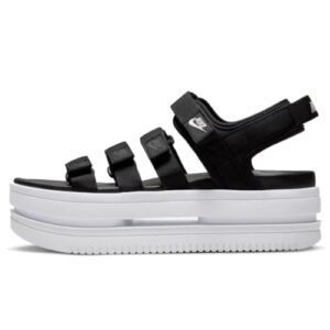 nike women's icon classic sandal na black/white-white (dh0224 001) - 8