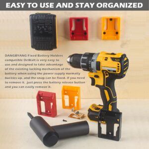 DANGBYANG Fixed Battery Holders, Cordless Battery Mounts Power Tools Fit for 20V 60V MAX Battery Base (6 Pack Yellow)