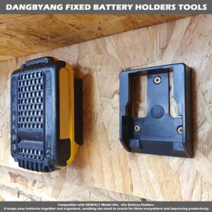 DANGBYANG Fixed Battery Holders, Cordless Battery Mounts Power Tools Fit for 20V 60V MAX Battery Base (6 Pack Yellow)