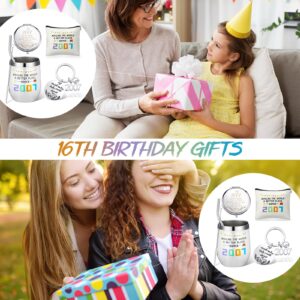 Didaey 14/16/17/18/19/22 Years Old Birthday Sweet Gift Makeup Bag 12 oz Tumbler Keychain Makeup Mirror for Daughter Bff Mother(17th Birthday)