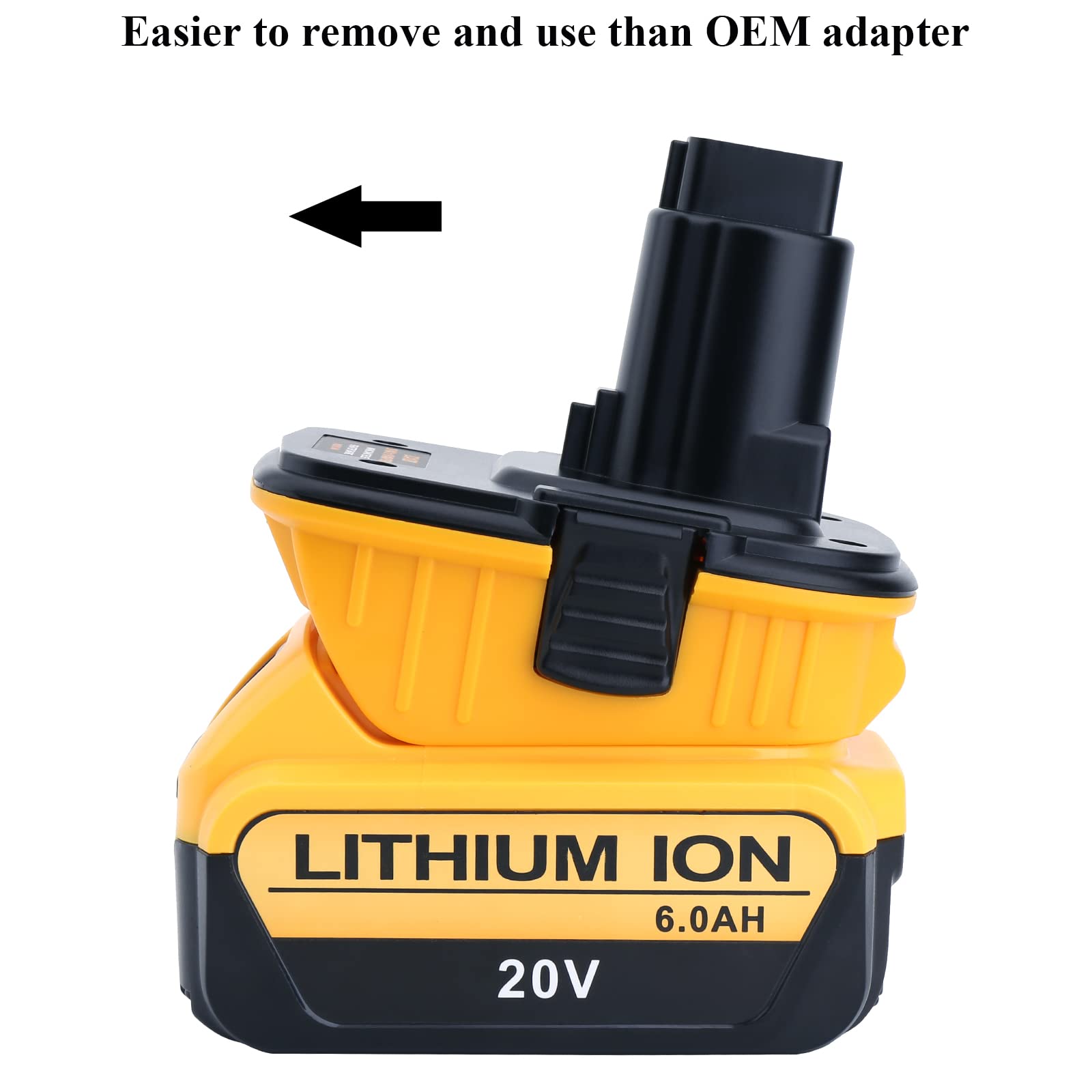 DCA1820 Adapter Compatible with Dewalt 18V Battery Tools, Compatible with Dewalt 20V Max Lithium Battery DCB203 DCB204 to 18V XRP NiCad NiMh Batteries DC9096