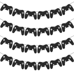 glenmal 4 pcs video game controller banner gaming on birthday decorations video gaming theme birthday garland party decor