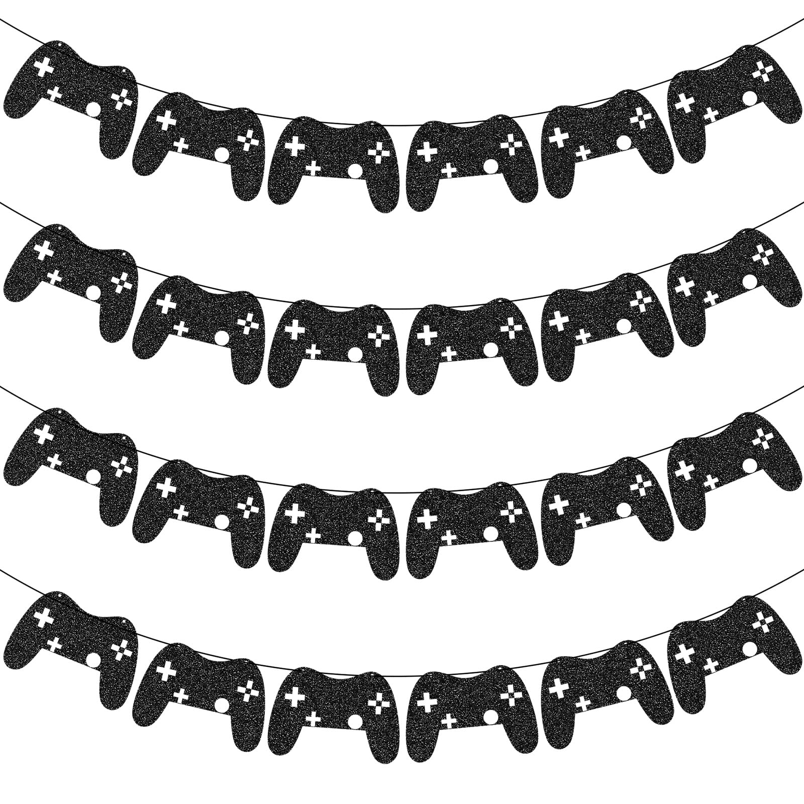 Glenmal 4 Pcs Video Game Controller Banner Gaming on Birthday Decorations Video Gaming Theme Birthday Garland Party Decor