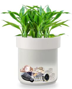 younion flower pot diversion safe with key lock, secret hidden safe lock box, perfect for hiding the valuables inside flower pot’s false bottom, plants not include