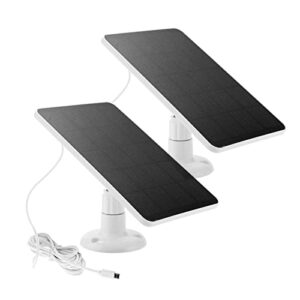 cyjjzq 2 pack solar panel camera charger fit for arlo essential spotlight/xl spotlight camera, ring spotlight cam plus/spotlight pro 5v 4w fast charging with 10ft cable
