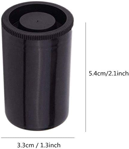 35mm Caliber Plastic Film Canisters with caps -10pc (Black)