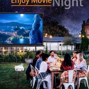 Mini Projector for iPhone, 1080P DVD Projector with Bluetooth and 120 inches Screen, Portable Video Projector for Outdoor Family Movie Night Compatible Phone/HD/Stick/USB,Built in DVD Player Projector