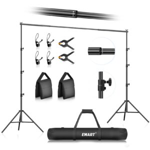 emart backdrop stand - 8.5x10ft (wxh) photo backdrop stand for paties with carry bag, photography back drop adjustable stand