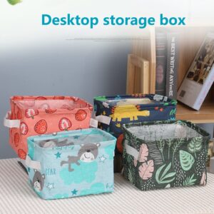 D-GROEE Storage Basket Cube, Cartoon Storage Bin Box Collapsible Clothes Toys Organizer Laundry Basket for Shelves Closet Kids Nursery Bedroom Atrovirens