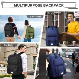 VASCHY Backpack for Men, Unisex Large Fashion Schoolbag Book bag Rucksack for High School/College/Work/Travel/Commuter Black