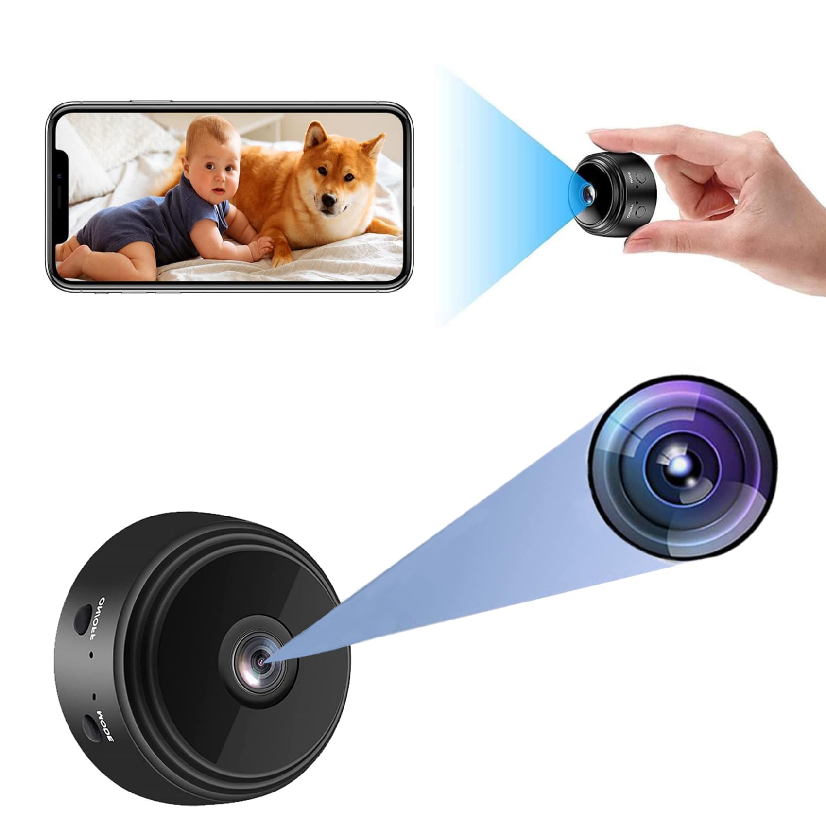 Amixya Mini Spy Camera Wireless Hidden Camera for Home Security Surveillance with Video 1080P Nanny Cam with Phone App, Motion Detection, Night Vision for Indoor Outdoor