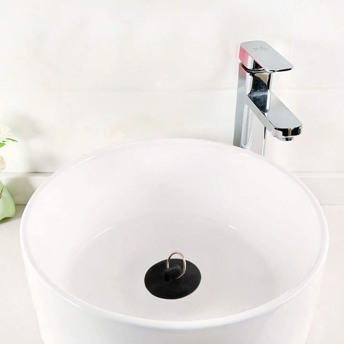 AIYUENCICI 4 Pieces Bath Tub Drain Stoppers, Sink Bathtub Plug Rubber Pool Plugs Bathtub Caps Water Stopper Seal with Hanging Ring for Kitchen Bathroom Laundry Bar