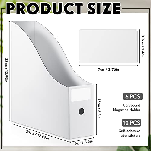 Thenshop 6 Pieces 12 x 12 Scrapbook Paper Organizer Vertical Storage Bin for Holding 12" x 12" Papers, Scrapbook Papers, Vinyl Sheets, Cardstocks, Magazine, File, Document, White