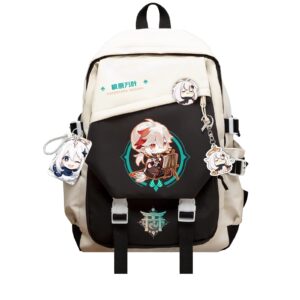 dalicoter genshin impact backpack kaedehara kazuha backpack printed laptop bookbag 17" large capacity travel backpack with gift