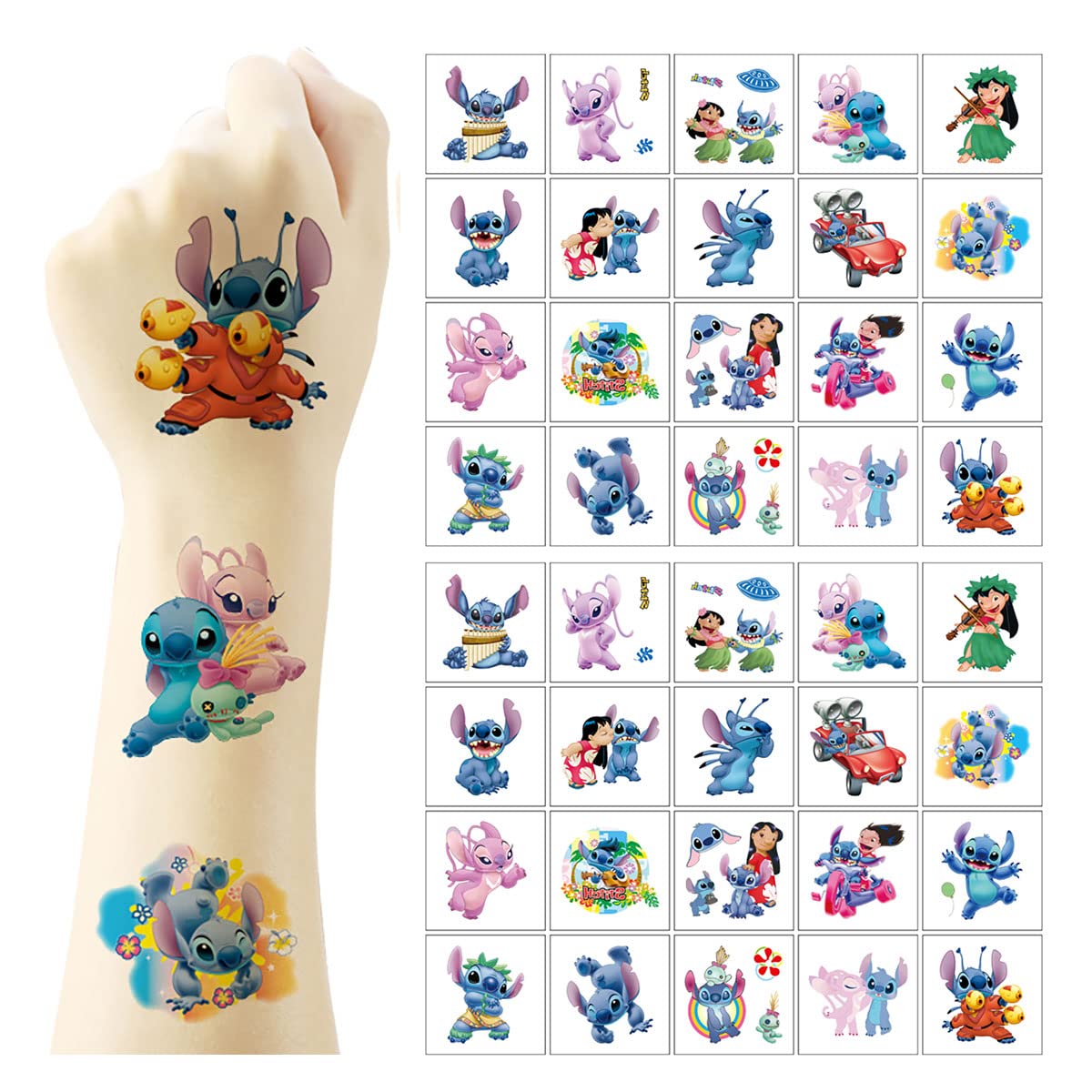 40pcs Temporary Tattoos for Kids,Waterproof Tattoo Stickers,Anime Cartoon Tattoos for Boys Girls Party,Cartoon Theme Party Decoration,Kids Tattoo Toys,Suitable for Birthday Parties