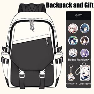 Dalicoter Genshin Impact Backpack Zhongli Backpack Cute 3D Printed Laptop Bookbag 17" Large Capacity Travel BackPack With Gift