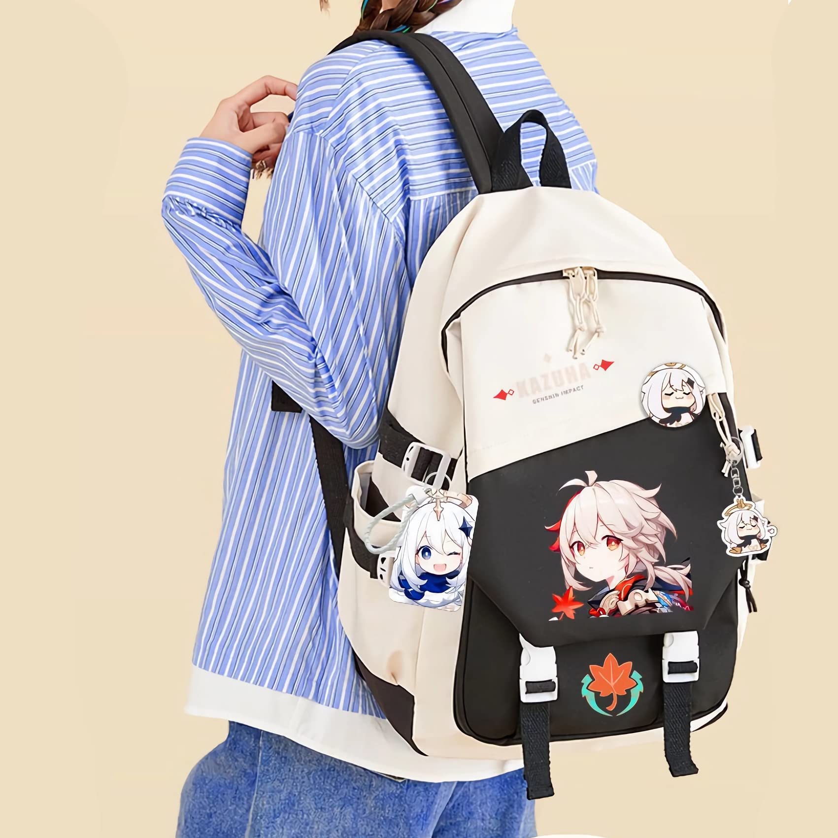 Dalicoter Genshin Impact Backpack Collei Anime Laptop Bookbag Student Backpack 3D Print School Bags Travel Backpack With Gift