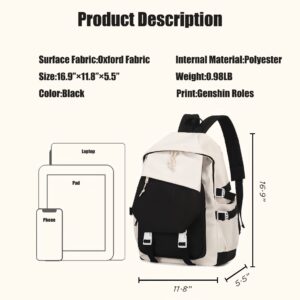 Dalicoter Genshin Impact Backpack Collei Anime Laptop Bookbag Student Backpack 3D Print School Bags Travel Backpack With Gift