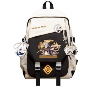 dalicoter genshin impact backpack arataki itto anime laptop bookbag student backpack 3d print school bags travel backpack with gift