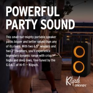 Klipsch Gig XXL, Black - Portable Wireless Bluetooth Speaker - Multiple Color Modes - Bass Boost - Two 6.5" Woofers & Two 2" Tweeters - 8-Hour Playtime