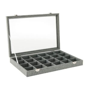 bead landing gray jewelry tray with lid