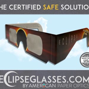 The Eclipser American Paper Optics Glasses - Burning Sun Eclipse Glasses - Eye Protection Glasses for Solar Viewing - Solar Eclipse Glasses for School Science Fairs & Solar Eclipse Viewing - 5 Pack