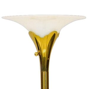 B&P Lamp Stiffel Style Cased White Glass Torchiere Floor Lamp Shade