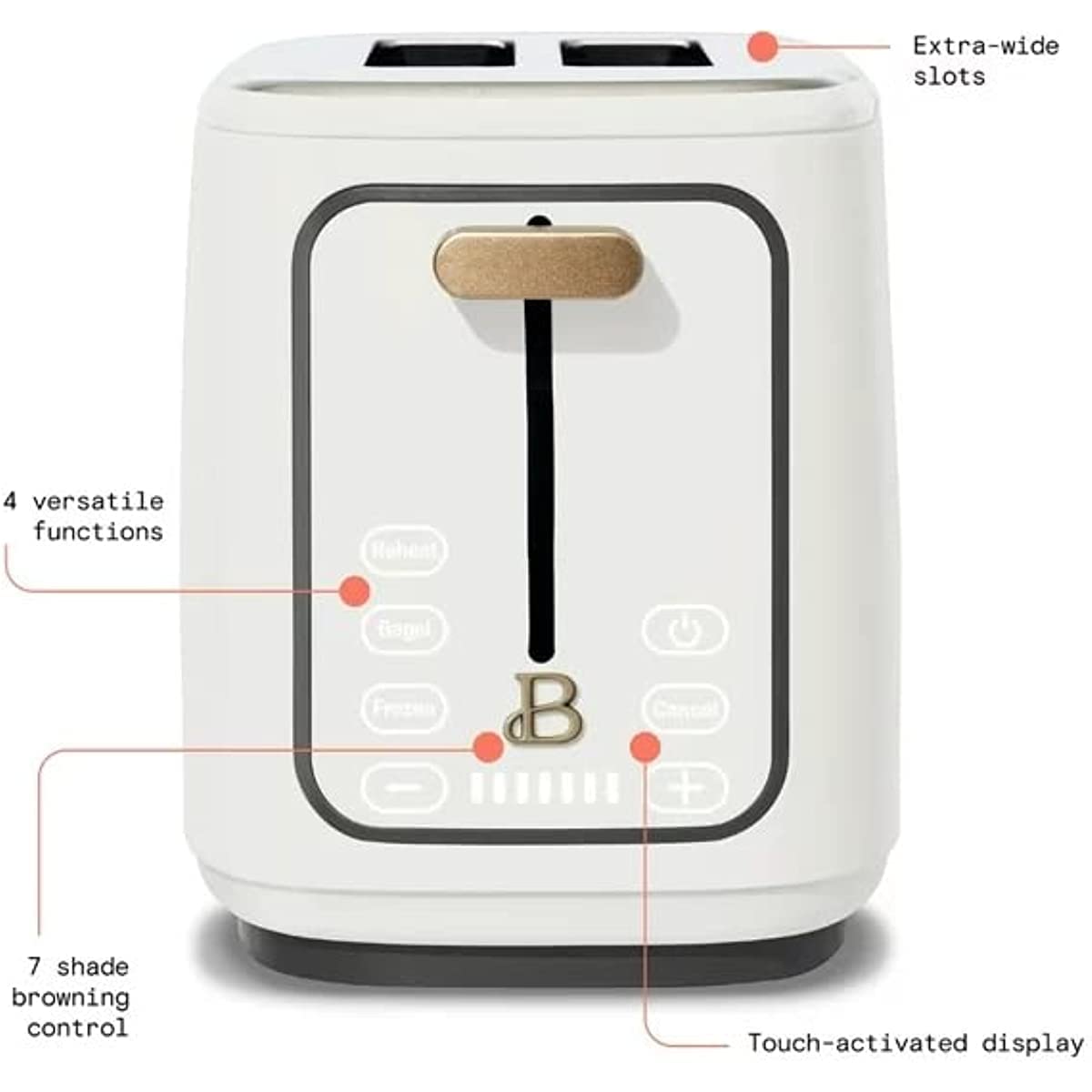 2 Slice Touchscreen Toaster, White Icing by Drew Barrymore (white)