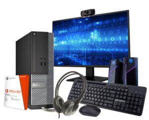 dell optiplex 3020 desktop computer | quad core intel i5 (3.2) | 16gb ddr3 ram | 500gb ssd solid state | windows 10 professional | 22in lcd monitor| office 365 | remote desktop pc (renewed)