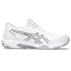 asics women's gel-rocket 11 volleyball shoes, 8, white/pure silver